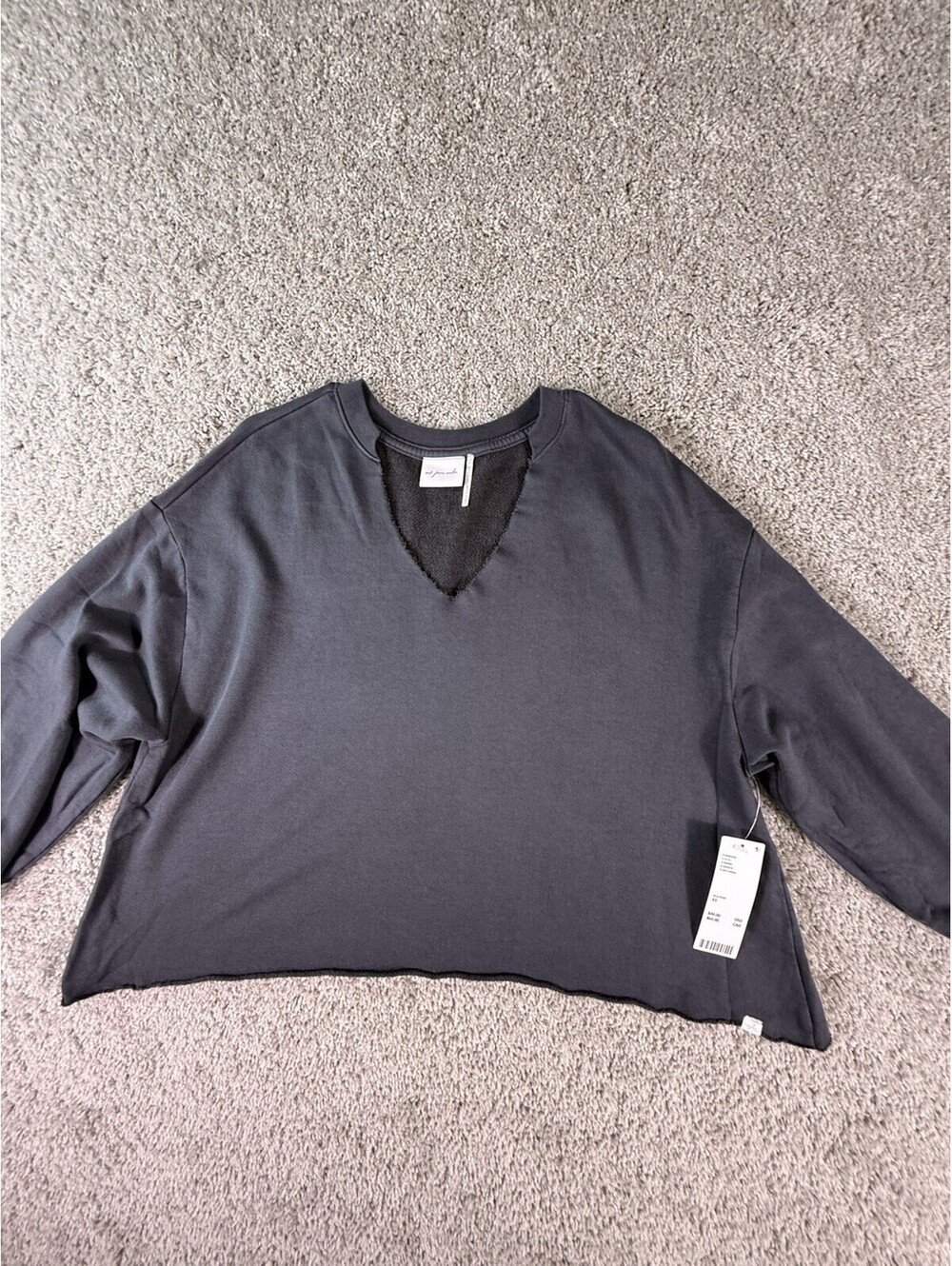 NWT Urban Outfitters Oversized V Neck Sweatshirt  Gray XS
